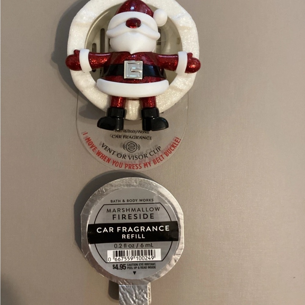 Bath & Body Works Festive Santa Car Fragrance Holder - Red and White